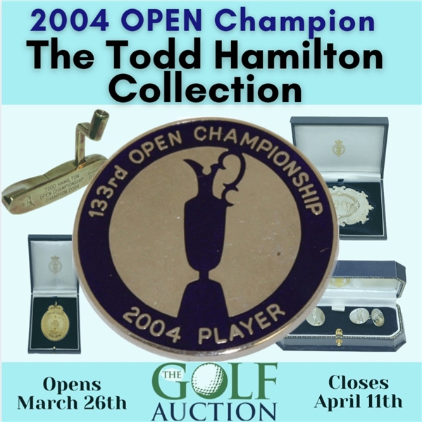 Todd Hamilton's OPEN Champion White Gold Claret Jug & 'MC' Cufflinks in Original Box