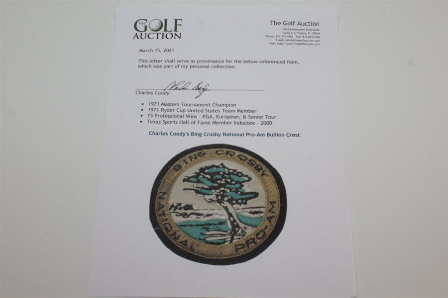 Charles Coody's Bing Crosby National Pro-Am Bullion Crest