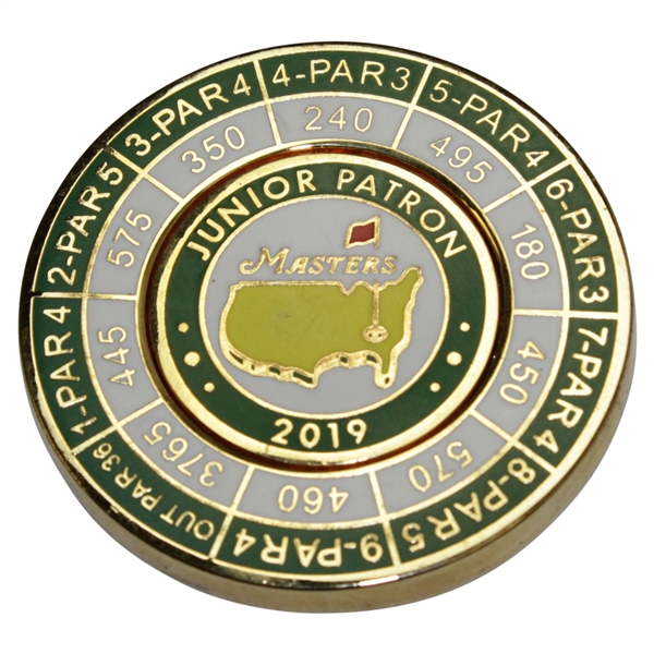 2019 Masters Tournament Junior Patron Course Hole Lengths Coin with Ball Marker