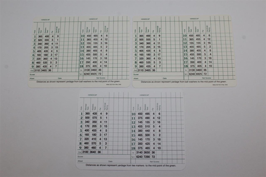 Jack Burke, Charles Coody, & Billy Casper '1970' Signed Augusta National Golf Club Scorecards JSA Certs & ALOA