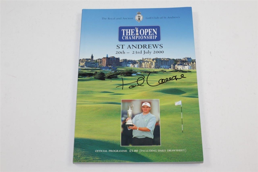 Paul Lawrie Signed 2000 OPEN Championship at St. Andrews Program with Draw Sheet JSA ALOA