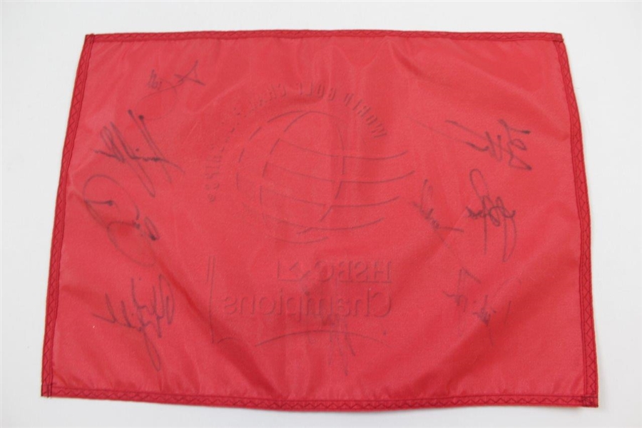 Mickelson, Johnson, Day, Scott, Stenson, Rose, Rahm, & others Signed HSBC Champions Flag JSA ALOA