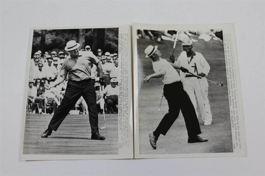 Five (5) Jack Nicklaus at 1965 Masters UPI Telephoto Photos - 2nd Green Jacket