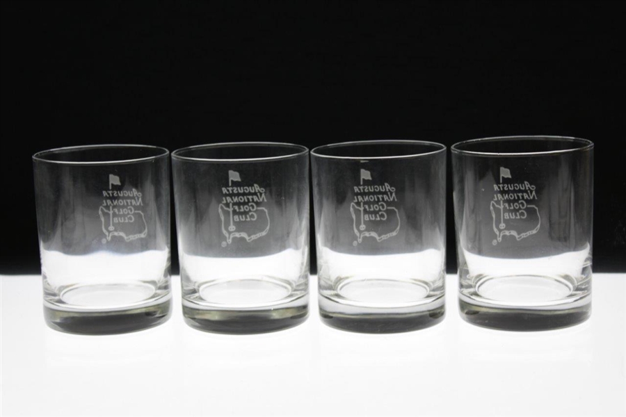Four (4) Augusta National Golf Club Logo Drinking Glasses 