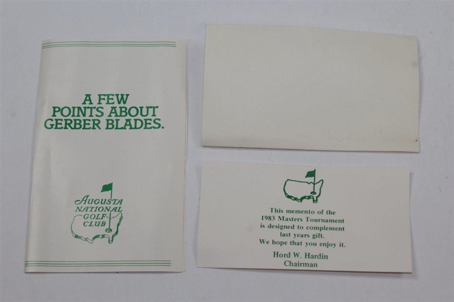 1983 Augusta National Golf Club Masters Tournament Member Gift Set of Six (6) Steak Knives in Box with Cards