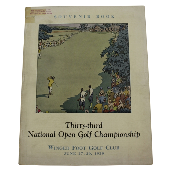 1929 US Open at Winged Foot Official Program - Bobby Jones Win