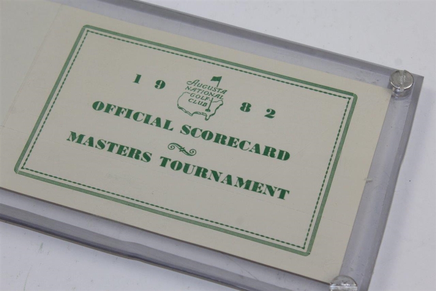 1982 Masters Champ Craig Stadler Signed Scorecard JSA ALOA 