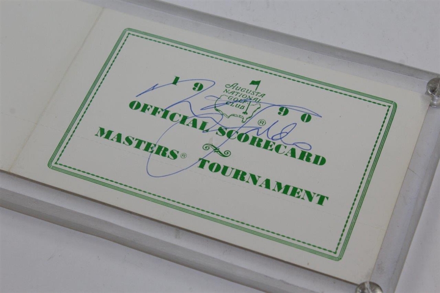 1990 Masters Champ Nick Faldo Signed Scorecard JSA ALOA 