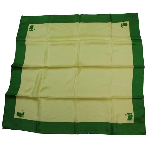 Classic Augusta National Golf Club 100% Silk Green & Yellow Handkerchief