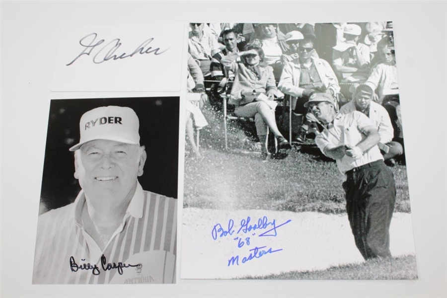 Billy Casper, George Archer, & Bob Goalby Signed Items - Two Photos & 3x5 Card JSA ALOA
