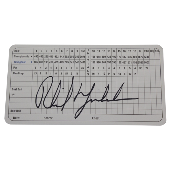 Phil Mickelson Signed Baltusrol Golf Club Official Scorecard JSA #HH75403