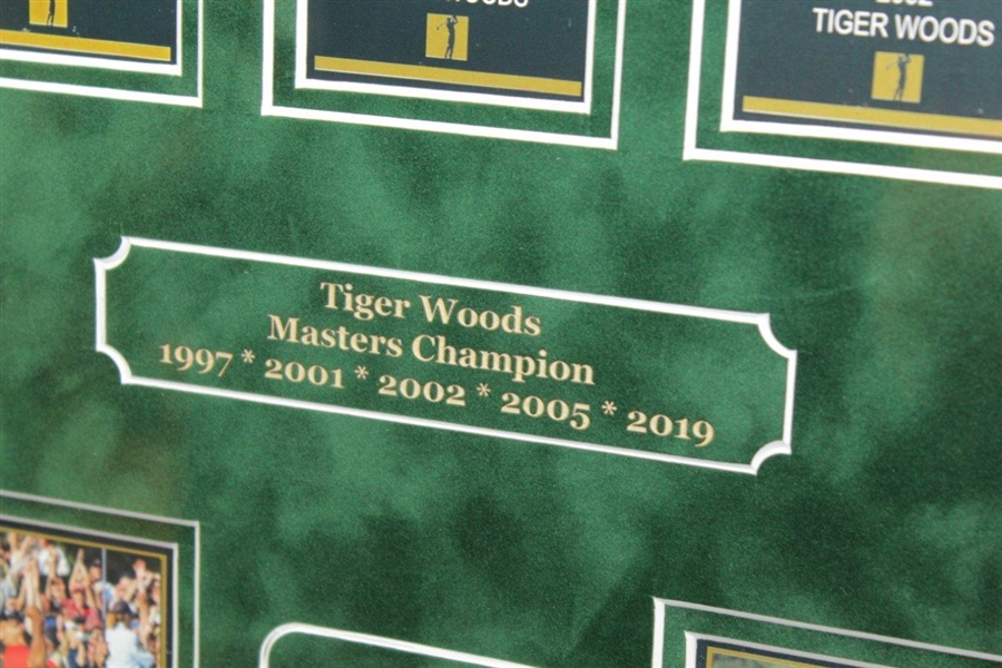 Facsimile Tiger Woods Masters Champion 1997-2001-2002-2005-2019 Presentation Piece - Framed