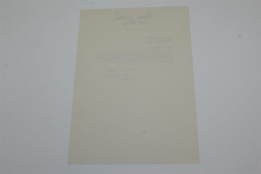 Byron Nelson Signed January 27, 1981 Typed Letter on Letterhead JSA ALOA