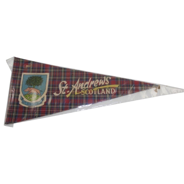 St. Andrews Scotland Small Plaid Pennant in Original Packaging