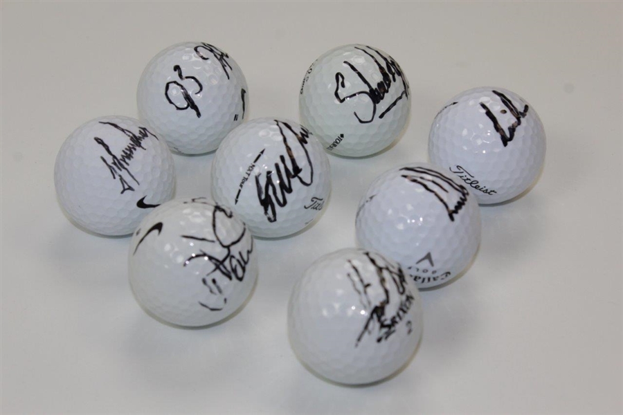Els, Price, Stenson, Immelman, Holmes, Appleby, McDowell, & Poulter Signed Golf Balls JSA ALOA