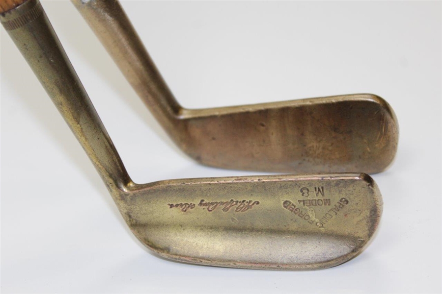 Two Classic Spalding Brass Putters - Smooth Face Spalding Special (c. 1894) & Model M-8 (c. 1912)