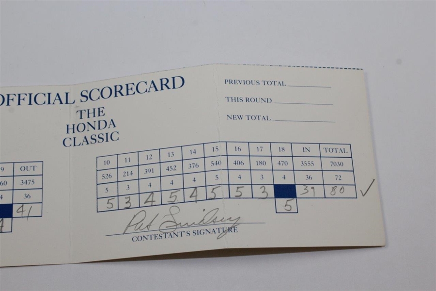 Fred Couples Honda Classic 1984 Used Scorecard
