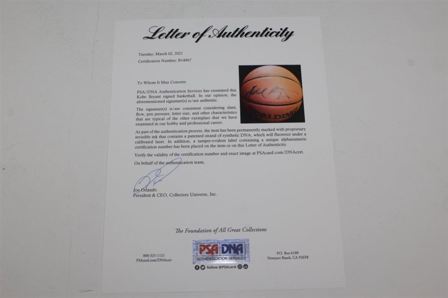Kobe Bryant Signed Spalding Basketball - Deceased Basketball Legend Full Name - FULL PSA/DNA #B14967