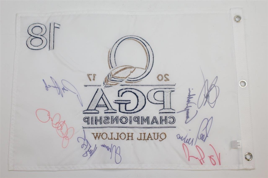 2017 PGA at Quail Hollow Embroidered Flag Signed by Eight Champions JSA ALOA