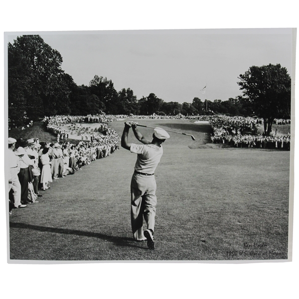 Ben Hogan 1-Iron Shot 1950 US Open at Merion 16x20 Matted Photo