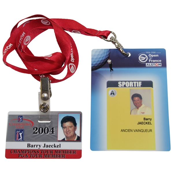 Barry Jaeckels 2004 PGA Champions Tour Member ID & 2006 Open De France Alstom Sportif ID Pass