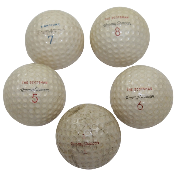 Five (5) Tommy Armour Golf Balls