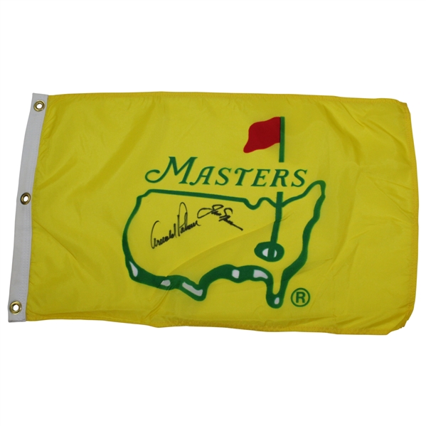 Arnold Palmer & Jack Nicklaus Signed 1995 Masters Yellow Screen Flag JSA ALOA