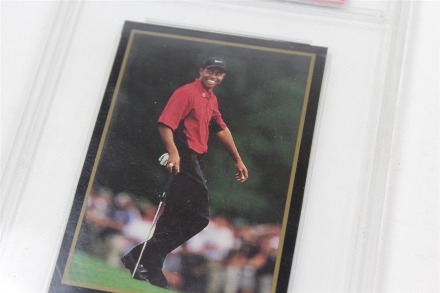 Tiger Woods 1997 GSV Champions Of Golf Masters Rookie Card PSA NM 7