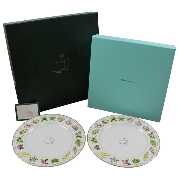 2016 Augusta National Golf Club Ltd Ed Employee Masters Gift Tiffany & Co Beautification Plates In Box with Card