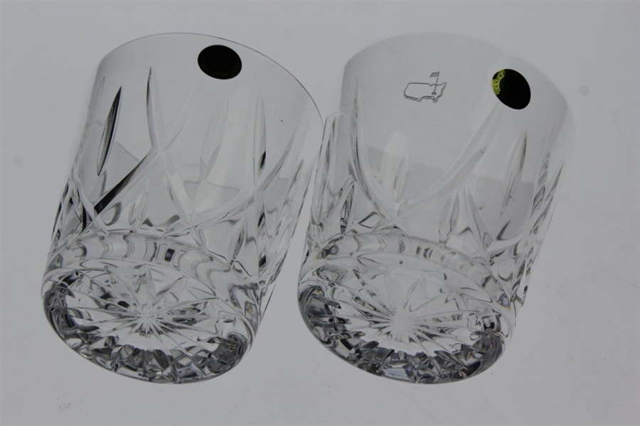 2003 Augusta National Golf Club Ltd Ed Employee Masters Gift Two Old Fashion/Rocks Glasses (Missing Two)
