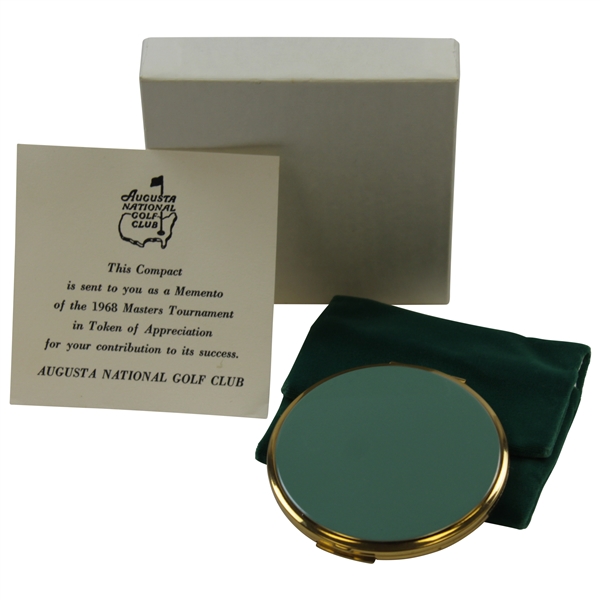 1968 Augusta National Golf Club Ltd Ed Employee Masters Gift Compact in Box with Card