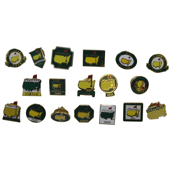 Eighteen (18) Masters Employee Pins - 2000-2019 (Includes Two 2015 Pins)
