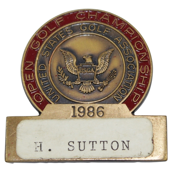Hal Sutton's 1986 US Open Championship at Shinnecock Hills Contestant Badge