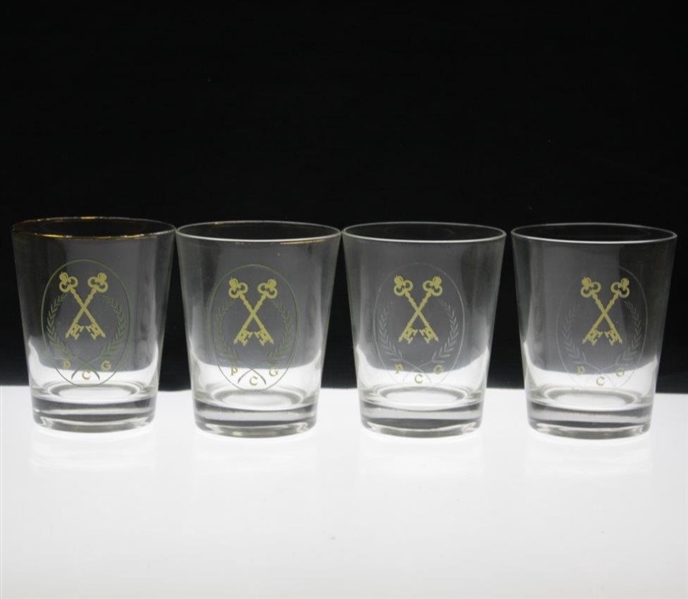 Set of Four (4) Classic Peachtree Golf Club Logo Rocks Drinking Glasses - Sargent Family Collection