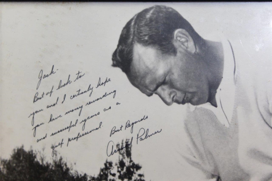Arnold Palmer Signed & Inscribed Large Photo to Jack Sargent - Framed JSA ALOA