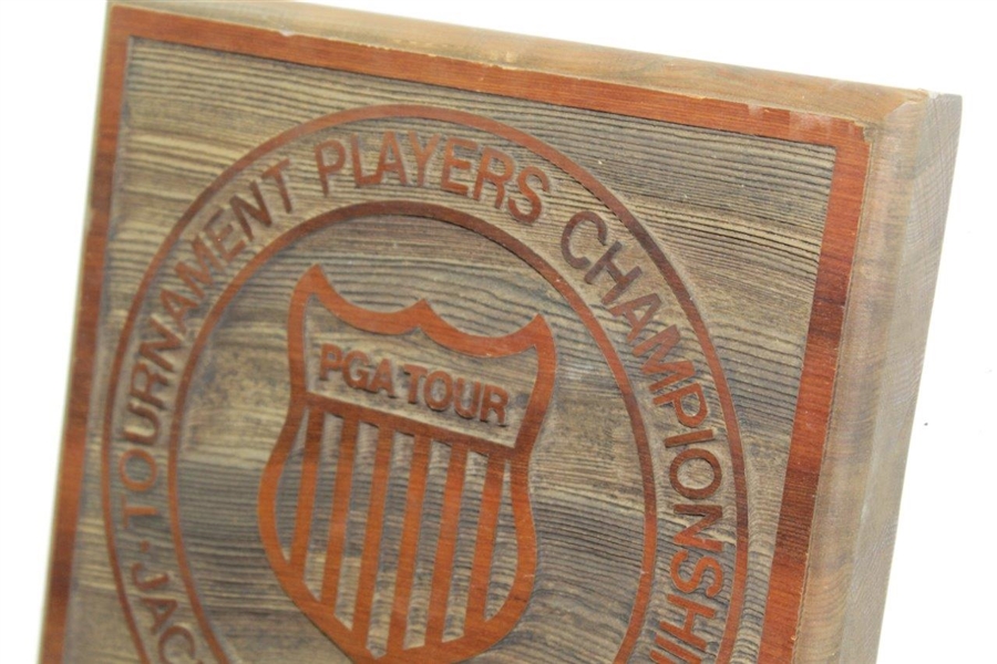 1978 PGA Tour Tournament Players Champinkship Wood Carved Plaque Given To Jack Sargent