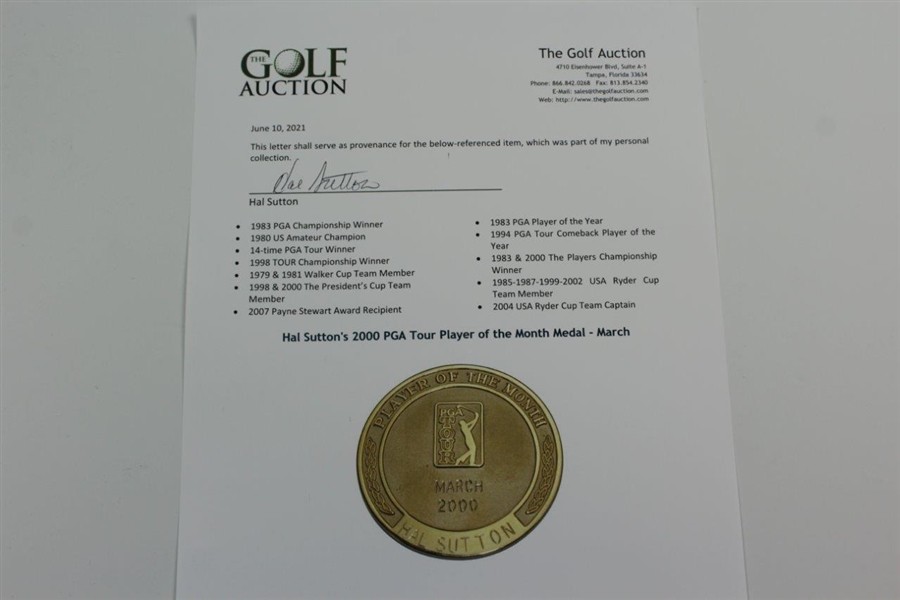 Hal Sutton's 2000 PGA Tour Player of the Month Medal - March