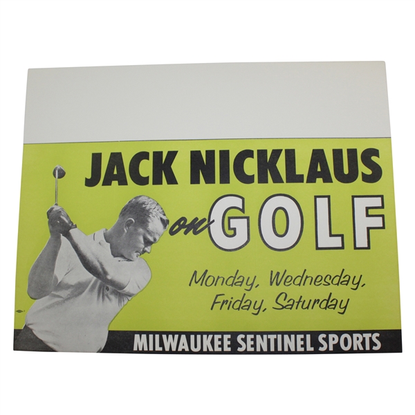 1960's Jack Nicklaus Milwaukee Sentinel Advertising Broadside 12 x 15
