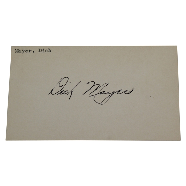 Dick Mayer Signed 3x5 Card JSA ALOA