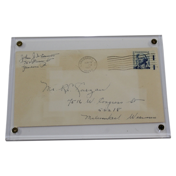 John J. McDermott Signed 1967 Envelope JSA ALOA