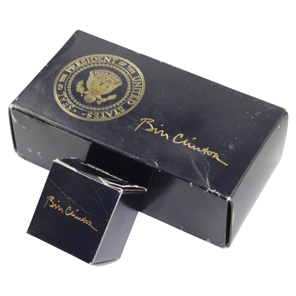 Bill Clinton President of the United States Seal Golf Ball Boxes - Includes Ind. Ball Holder