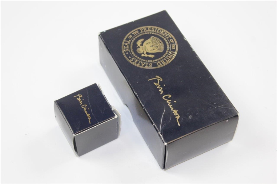 Bill Clinton President of the United States Seal Golf Ball Boxes - Includes Ind. Ball Holder