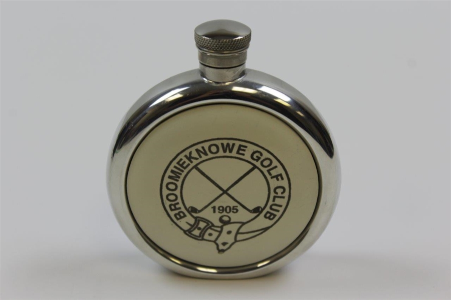 Bromieknowe Golf Club '1905' Celctic Pewter Flask wiith Funnel in Original Box