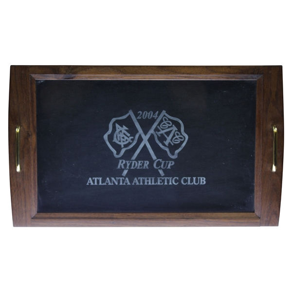 2004 Ryder Cup at Atlanta Athletic Club Glass & Wood Tray