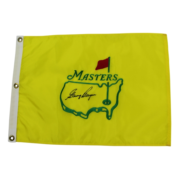 Gary Player Signed Undated Masters Embroidered Flag - Charles Coody Collection JSA ALOA