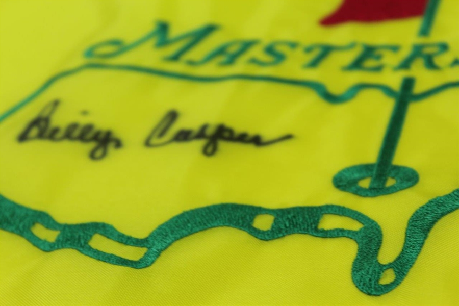 Billy Casper Signed Undated Masters Par-Aide Embroidered Flag - Charles Coody Collection JSA ALOA
