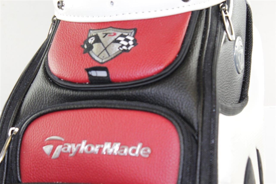 Greg Norman's Personal TaylorMade Qantas Tour Preferred Black/White/Gold/Red Full Size Golf Bag with Flags