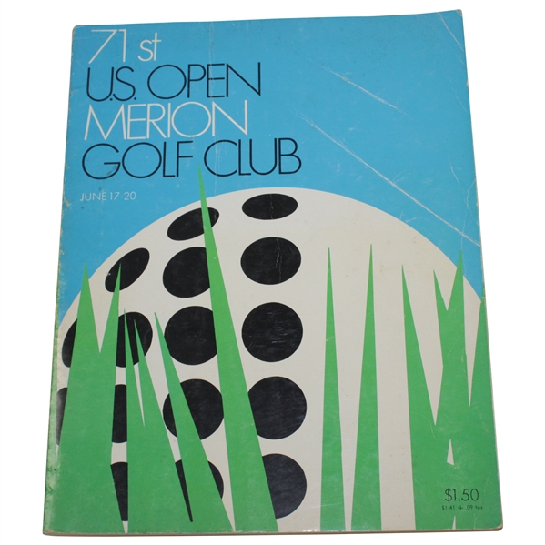 1971 US Open at Merion Golf Club Program - Lee Trevino Winner
