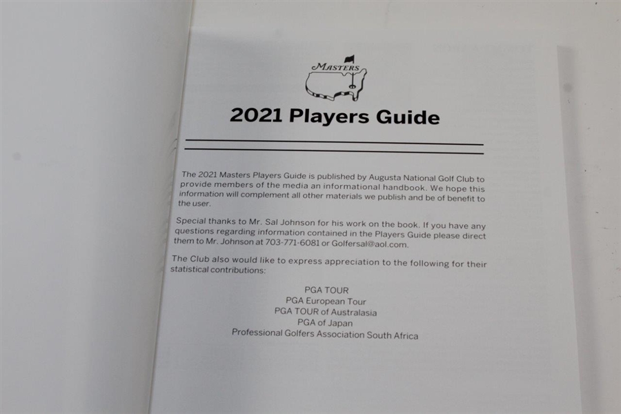 2021 Masters Tournament Player Guide