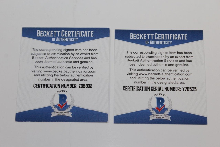 Bernhard Langer (Green Jacket) & Shane Lowry (Claret Jug) Signed 8x10 Photos - BECKETT Certificates